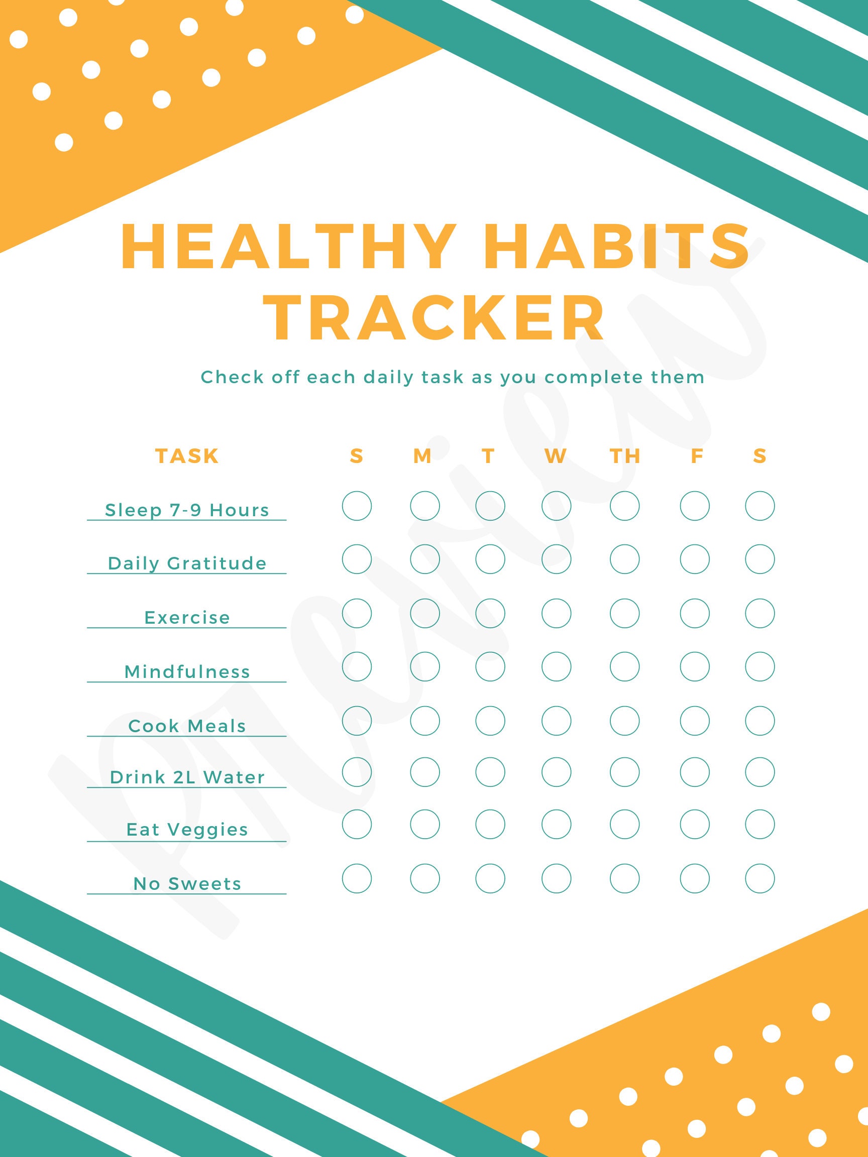 Track your way to wellness with Healthy Habits Tracker. Your daily habits Flippo Marketplace